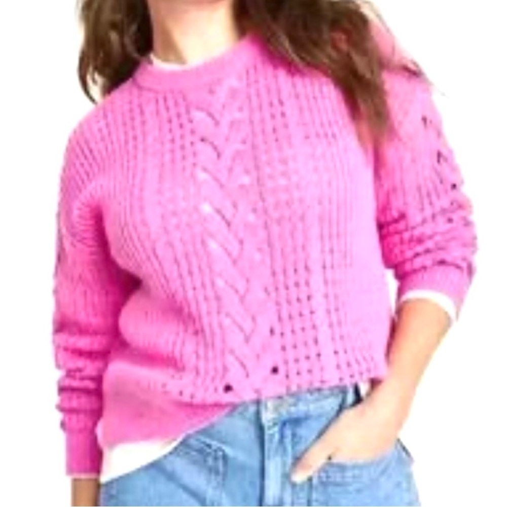 ON 34th Pink Cable Knit Women's Sweater